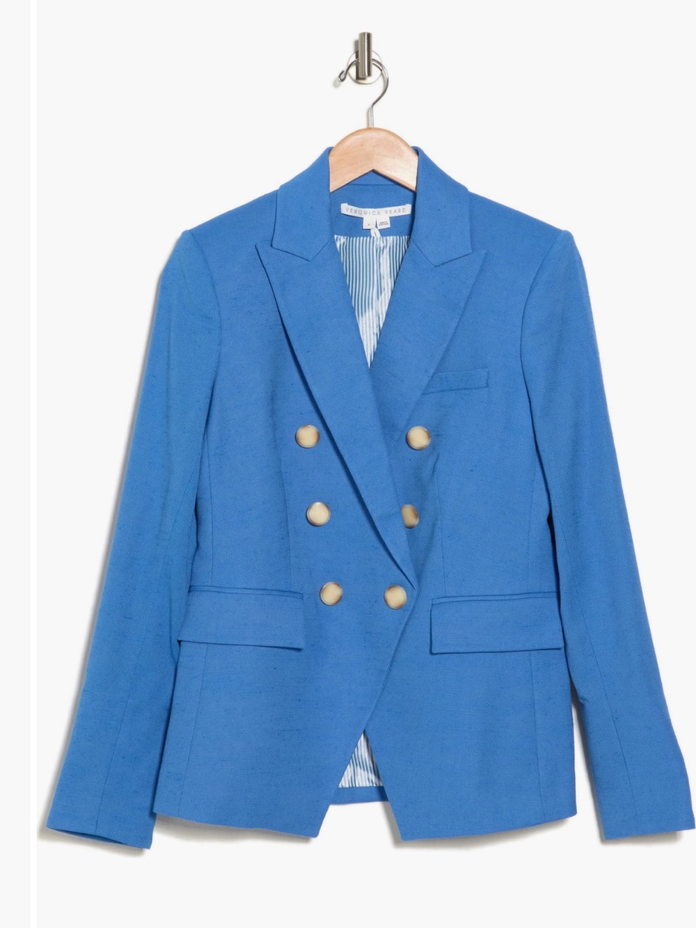 Veronica Beard Azure Blue Miller Dickey Double-Breasted blazer - Picture 3 of 14